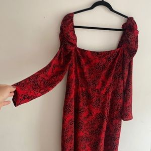 Square neck midi dress